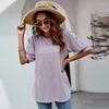 Women's T Shirts Summer Loose Round Neck Twist Buckle Casual European American T-Shirt Custom LOGO Text