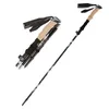 Carbon Fiber 5 Sectie Ultralight Trekkingstokken Wandelstok Trail Running Wandelen Alpenstock Opvouwbaar 135 cm 240306