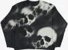 Pullovers Gothic Men's Women Skull Print Long Sleeve Tops Black Sweater Fairy Grunge Knitted Sweater Autumn And Winter Clothes jumper