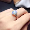 Jewelry Vintage Opal Ring everyday wear 8mm x 10mm Australian opal silver ring fashion 925 jewelry 240228