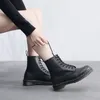 Lazer de luxo nas botas longas marten 9 Polegada outono e inverno design ouro hardware logotipo tamanho de alta qualidade