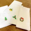 Bord servkinn 4 stycken Julbomullslinne servetter för parti olika design