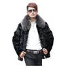 Men'S Jackets Black Mens Faux Coat Jackets Plus Size Fur Men Winter Turn-Down Collar Single Breasted Windbreakers Drop Delivery Appare Dhb8Z