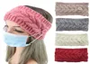 Gezichtsmasker Beschermend Dames Gym Sport Yoga Haarband Haarveter Hoofdtooi Winter Warm Gebreid Haaraccessoires Hoofdband met knop oor3408958