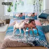 Sängkläder sätter vilda hästar täcke täcker mjukt djuruppsättning drottning storlek för vuxna tonåringar barn dekor microfiber western cowboy comforter