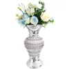Vase en argent Grands vases en céramique incrustés de strass Vases à fleurs de luxe Cadeau idéal pour la décoration de la Saint-Valentin Vase en céramique 240229
