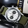 Armbandsur Pilot Seagull Movement 1963 Chronograph 38mm Herrkvart Titta på 40mm handledsklocka Vattentät Montre Homme 221128351V