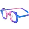 Solglasögon fashionabla glasögon kvinnor platta material polariserad personlig rund färgglad ram trendig gata po