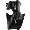 Matériau de résine noire Mannequin féminin élégant pour collier de mode pendentif buste présentoir de bijoux présentoir de magasin de bijoux 21111253J