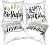 Pillow Case Happy birthday decoration case sofa bedroom car modern decoration square cushion cover 45x45 case Short plush T240309