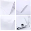 2024 Men French Cuff Dress Shirt Cufflinks White Long Sleeve Casual Buttons Male Brand Shirts Regular Fit Clothes 240306