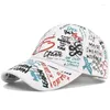 Bollmössor Fashion Color Printing Custom Graffiti Gotic All-Matching Baseball Cap Men Women Hats Justerbar fritid 2024