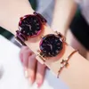 Women's Watch Luxury Watch for Women Automatic Clock Wrist Hours Starry Sky Diamond Metal Strap Gift for Ladies 201204272Z