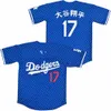 17 Shohei Ohtani Jersey Blanc Royal Gris Noir Mode Baseball Maillots Cousu