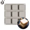 Ręcznie robione silikonowe formy 9-wkładki Bezpieczne pieczenie kwadratowe mydło producent do pieczenia narzędzia do ciastek