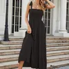 Casual Dresses Summer Women Long Dress Boho Print Maxi Female Holiday Beach Sundress Ladies Sexig Rygglöst band Vestidos de Mujer