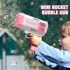 Gun Toys 40 hole electric rocket bubble gun automatic blow molding soap making machine childrens toys outdoor wedding fantasy toys boy game gifts T240309