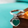 التصميم الأصلي من الدرجة العليا 11 TI925 Sterling Silver Double Heart Frady Ring Women Logo Return to Love Lady Jewelry Gift CL244C