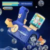 Gun Toys Childrens automatic light bubble machine electric bubble gun beach bathing game childrens soap bubble making summer toys T240309