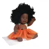 Babydoll da 12 pollici con vestiti giocattolo come regalo per bambini con capelli ricci neri africani 240306