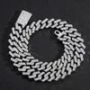 Halsband hiphop 15mm diamant kubansk kedja legering diamant män cool hiphop halsband