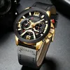 CURREN Casual Sport Horloges voor Mannen Topmerk Luxe Militaire Lederen Polshorloge Man Klok Mode Chronograaf Horloge 240227