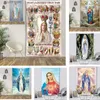 Tapisseries Vierge Marie Christ Jésus Accueil Décoratif Ange Esthétique Accessoire Tenture Murale Église Chrétienne Décoration Murale Chambre Décor Art T240309