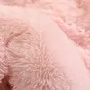 Роскошный осенне-зимний теплый розовый комплект постельного белья из плюша Kawaii из норки, бархата, королевы, пододеяльник с простынями, комплекты одноместного двуспального постельного белья 240228