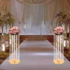 Vazolar 2pcs 23.6/35.4 inç yükseklik lüks altın vazo metal çiçekler stant ekran tablo merkez parçası parti düğün dekor l240309