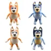 Wholesale 28cm puppy family orange blue coat dog parents plush doll toy cute gift