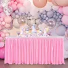 6FT Purple Tulle Table Skirt Wedding Party Tutu Tableware Cloth Baby Shower Gender Reveal Birthday Home Decoration 240307