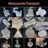 Gorąca sprzedaż Hiphop Moissanite wisiorek 925 Srebrny srebrny nazwa list DVVS Diamond Moissanite Niestandardowy wisiorek