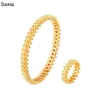 Donia Jewelry bracelet de luxe mode européenne et américaine classique cône carré cuivre micro-incrusté zircon bracelet ensemble de bagues dame de274a