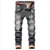 Denim Designer Hole Jeans High Quality Ripped for Men Size 28-38 40 Autumn Winter Plus Velvet HIP HOP Punk Streetwear Trousers21635