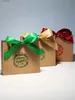 Geschenkverpackung „Merry Christmas“-Geschenkboxen und -tüten mit Band zum Verpacken von Keksen und Süßigkeiten, Deluxe-Weihnachtsgeschenktüten T240309