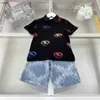 Survêtements pour enfants de marque Logo coloré impression T-shirt ensemble vêtements pour bébé Taille 120-170 CM designer POLO à manches courtes et short 24Mar