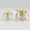 20st/Lot Present Box Flower Ribbon Romantic Transparent Candy Boxes Party Birthday Wedding Favors for Gäster PVC Packaging Bag 240304