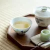 Çay Bardakları El Boyalı Kuş Çay Fincanı Seramik Bambu Çin Kupası Tören için TeAware Kase Set Beyaz Çiçek Kahve Kupaları