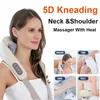 Massaggiatore elettrico per collo e schiena Cuscino per massaggio impastante per spalle senza fili Trapezio Scialle cervicale 240309