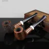 Andra hemträdgårdar Top Grade Briar Wood Pipe Handgjorda rak rökning Tobaksrör Briar Rökning Pipe 9mm Filter Briar Pipe T240309