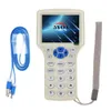 English 10 Frequency RFID Reader Writer Copier Duplicator ICID with USB Cable for 125Khz 1356Mhz Cards LCD Screen 240227