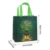 Christmas Decorations Party Nonwoven Bag 12pcs Reusable Eid Tote Bags Non-Woven Foldable In Bright Colors For Sweets Cards Cookies Chocolate