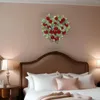 Dekorativa blommor Valentiner Wreath Prorning Garland Day Heart Shaped Artificial Flower for Wall Home Window Decoration