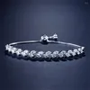 Charme pulseiras na moda folha zircônia cúbica pulseira pulseiras para noiva jóias cor clara cz cristal mulheres