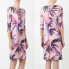 Dress New women's beautiful bamboo printing short sleeve elastic knitting slim fashion dress