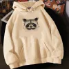 Sweatshirts Mapache hoodies dames Kawaii vintage esthetische harajuku Trui dames Fleecekleding