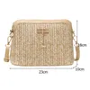 Sacos de noite Moda Mulheres Palha Shell Crossbody Bag Retro Boho Beach Ombro Bolsa Bolsa