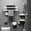 Handduksställen hållare vikkrokhängare vit aluminium vägg 4060 cm kläder rack duschstång badrum toalett förvaring badrum hyllan 240304