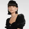 最高品質のクリスタルハート誇張されたシルバーカラーイヤリングビッグイヤークリップ女性高級ジュエリーヨーロッパデザイナーブランドトレンディ