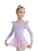 Vêtements de scène Justaucorps de ballet pour filles pour la danse Robe à jupe à manches longues et dos creux (enfant en bas âge / petite fille / grande fille)
